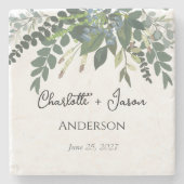 Dessous-de-verre En Pierre Feuillage de jardin Nature Verdure                 (Devant)