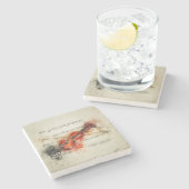 Dessous-de-verre En Pierre Feuille d'aquarelle Musique et violon (Côté)