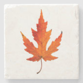 Dessous-de-verre En Pierre Feuille d'automne - Couleur d'automne - Dessous de (Devant)