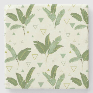 Dessous-de-verre En Pierre Feuille de banane avec triangles 2