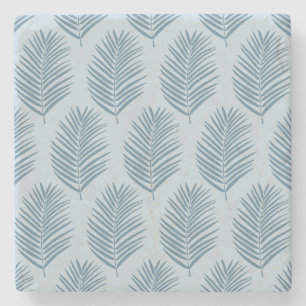 Dessous-de-verre En Pierre Feuille de palmier bleu clair