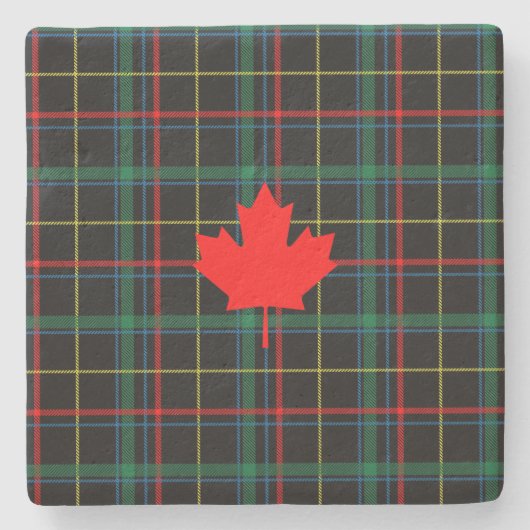 Dessous-de-verre En Pierre Feuille d'érable canadienne (Devant)