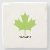 Dessous-de-verre En Pierre Feuille d'érable verte Canada (Devant)