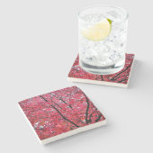 Dessous-de-verre En Pierre Feuille rose (Côté)