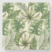 Dessous-de-verre En Pierre Feuille tropical (Devant)