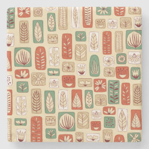 Dessous-de-verre En Pierre Feuilles Abstraits scandinaves : Conception de car
