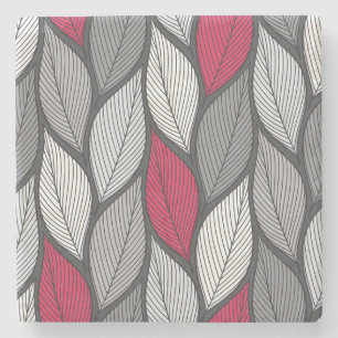 Dessous-de-verre En Pierre Feuilles colorés : motif sans couture dessiné à la