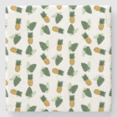 Dessous-de-verre En Pierre Feuilles D'Ananas Et De Palmiers (Devant)