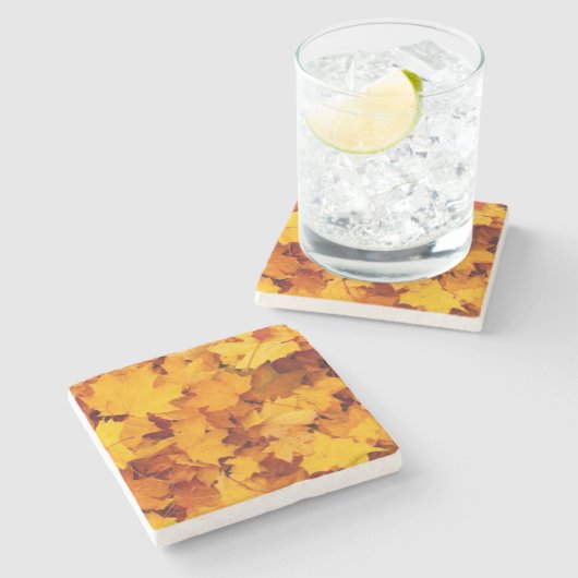 Dessous-de-verre En Pierre Feuilles d'automne (Côté)