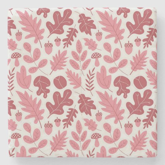 Dessous-de-verre En Pierre Feuilles d'automne et Motif d'Acorns (Devant)