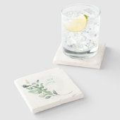 Dessous-de-verre En Pierre Feuilles de l'Eucalyptus vert (Côté)