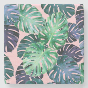 Dessous-de-verre En Pierre Feuilles de Monstera Tropical