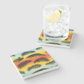 Dessous-de-verre En Pierre Feuilles de palmiers : motif sans soudure. (Côté)