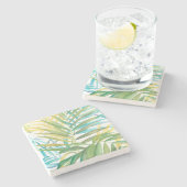 Dessous-de-verre En Pierre Feuilles de palmiers tropicaux (Côté)