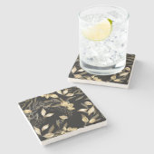 Dessous-de-verre En Pierre Feuilles d'or : Exotic Botanical sans soudure (Côté)