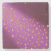 Dessous-de-verre En Pierre Feuilles et Roses d'automne (Devant)