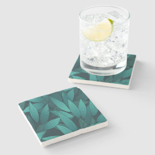 Dessous-de-verre En Pierre Feuilles tropicales dégradées