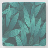 Dessous-de-verre En Pierre Feuilles tropicaux rayonnants (Devant)