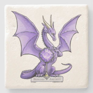Dessous-de-verre En Pierre Février Birthstone Dragon - Amethyst