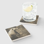 Dessous-de-verre En Pierre Fière Ours (Côté)