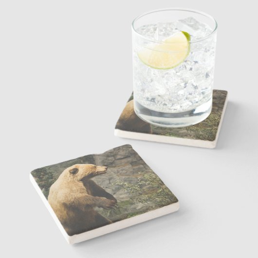 Dessous-de-verre En Pierre Fière Ours (Côté)