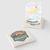 Dessous-de-verre En Pierre Fierté de l'État | Indiana (Côté)