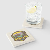 Dessous-de-verre En Pierre Fierté de l'État | Montana (Côté)