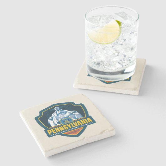Dessous-de-verre En Pierre Fierté de l'État | Pennsylvanie (Côté)