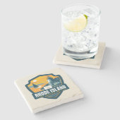 Dessous-de-verre En Pierre Fierté de l'État | Rhode Island (Côté)