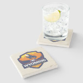 Dessous-de-verre En Pierre Fierté de l'État | Wyoming (Côté)