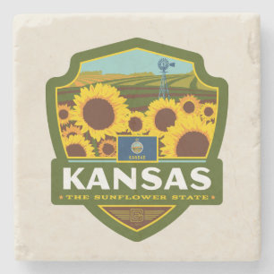 Dessous-de-verre En Pierre Fierté d'État Kansas