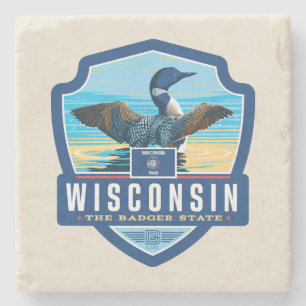 Dessous-de-verre En Pierre Fierté d'État Wisconsin