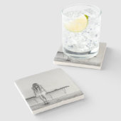 Dessous-de-verre En Pierre Fille inquiète (Côté)