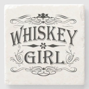 Dessous-de-verre En Pierre Fille rustique de whiskey