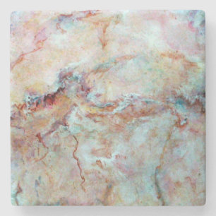 Dessous-de-verre En Pierre Finition en marbre arc-en-ciel rose