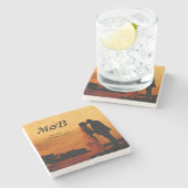 Dessous-de-verre En Pierre First year wedding anniversary keepsake (Côté)