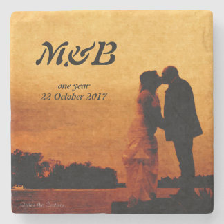 Dessous-de-verre En Pierre First year wedding anniversary keepsake