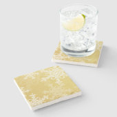 Dessous-de-verre En Pierre Flacon de Noël blanc et or mignon (Côté)