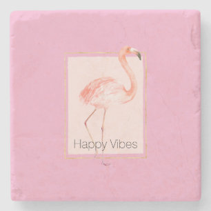 Dessous-de-verre En Pierre Flamant Rose Chic Heureux