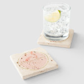 Dessous-de-verre En Pierre Flamant rose rose     (Côté)