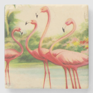 Dessous-de-verre En Pierre Flamants Rétro