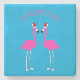 Dessous-de-verre En Pierre Flamants roses lesbiennes de Noël Flamant rose Bel
