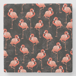 Dessous-de-verre En Pierre Flamants roses Oiseaux : Textile Vintage