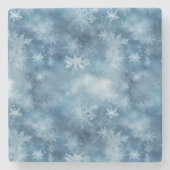 Dessous-de-verre En Pierre Flambeaux blancs d'hiver Noël (Devant)