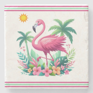 Dessous-de-verre En Pierre Flamingo rose tropicale/Floride