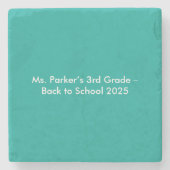 Dessous-de-verre En Pierre Flat Teal Background – Back-to-School Texture (Devant)
