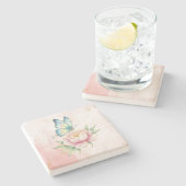 Dessous-de-verre En Pierre Fleur (Côté)