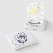 Dessous-de-verre En Pierre Fleur  (Côté)