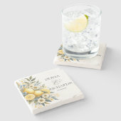 Dessous-de-verre En Pierre Fleur carrelée méditerranéenne Italien Positano Le (Côté)