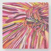 Dessous-de-verre En Pierre Fleur d'aquarelle Chrysanthemum (Devant)